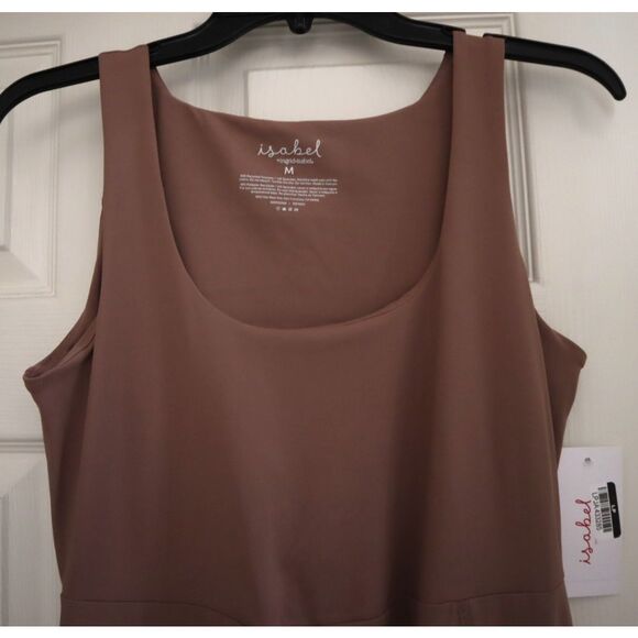 Isabel Maternity by Ingrid & Isabel Women's Sz M Taupe Slit Active Midi Dress - Picture 6 of 16